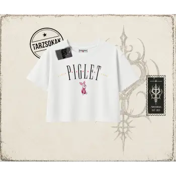 Kadın Piglet Since 1966 Kadın Crop Tişört Beyaz