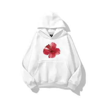 Kadın Red Hibiscus Sweatshirt Beyaz