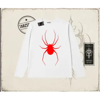 Kadın Red Spider Biskilet Yaka  Long Sleeve Beyaz