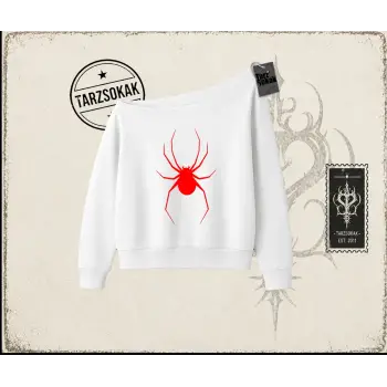 Kadın Red Spider Kadın Kayık Yaka Sweatshirt Beyaz
