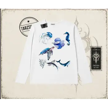 Kadın Sea Elements Biskilet Yaka  Long Sleeve Beyaz