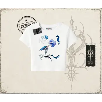 Kadın Sea Elements Kadın Baby Tee Beyaz
