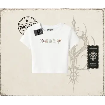 Kadın Sea Shells Kadın Baby Tee Beyaz
