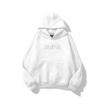 Kadın Shine Taş Baskılı Sweatshirt Beyaz