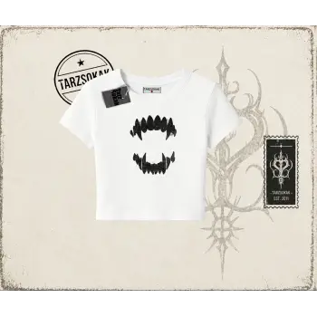 Kadın Teeth Kadın Baby Tee Beyaz