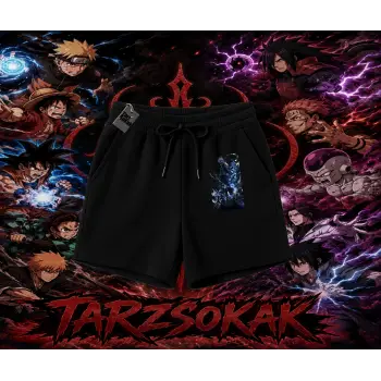Kakashi Hatake Naruto Anime Karakteri Unisex Şort Beyaz