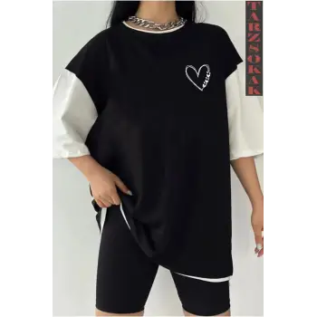 KALP Siyah Oversize Çift Renk