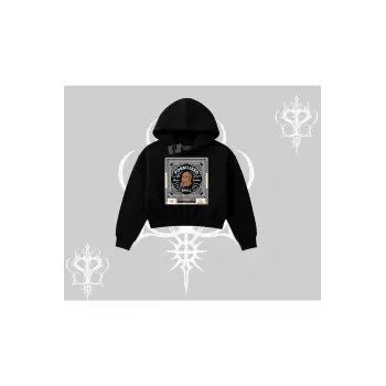 Kapşonlu Crop Sweatshirt Fossilized Skull Underground Archive