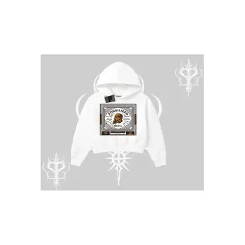 Kapşonlu Crop Sweatshirt Fossilized Skull Underground Archive