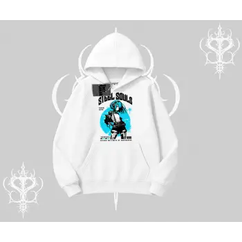 Kapşonlu Sweatshirt Anime Cyberpunk Kız Baskılı