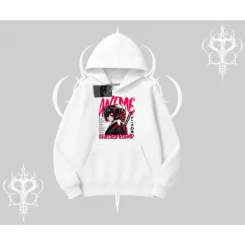 Kapşonlu Sweatshirt Anime Girlfriend Kırmızı
