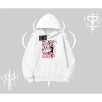 Kapşonlu Sweatshirt Anime Kawaii Japon Kız Desenli