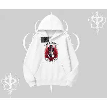 Kapşonlu Sweatshirt Hard Rock Winged Guitar Rebellion