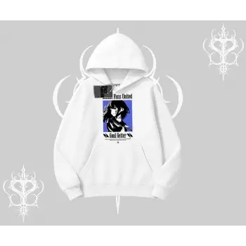 Kapşonlu Sweatshirt Oversize Anime Kız Baskılı