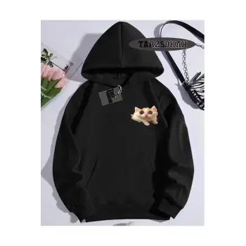 Kapşonlu Sweatshirt Siyah EL GATO Özel Tasarım