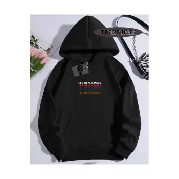 Kapşonlu Sweatshirt Siyah LESBENJAMİNSS Özel Tasarım