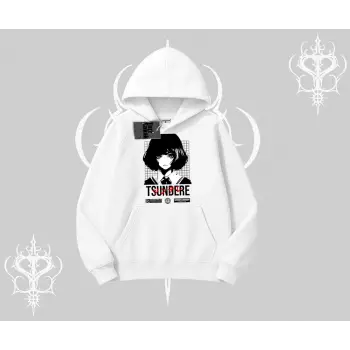 Kapşonlu Sweatshirt Tsundere Anime Japanese Style Baskılı