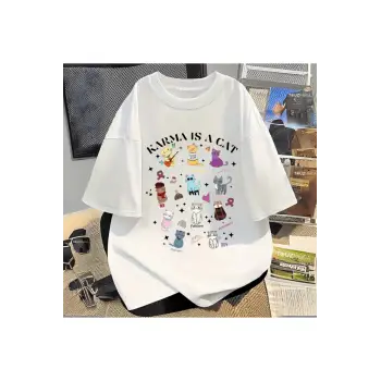Karma is Cat Baskılı Unisex Oversize