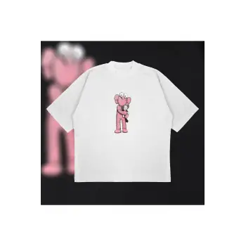 Kaws Bff Pink Unisex Pamuklu Nefes Alan Kalın Kumaşlı