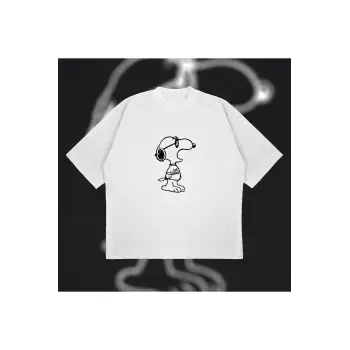 Kaws X Snoopy Unisex Pamuklu Nefes Alan Kalın Kumaşlı
