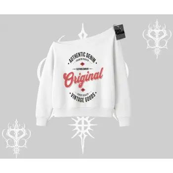 Kayık Yaka Sweatshirt Authentic Denim Original