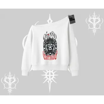 Kayık Yaka Sweatshirt Crowned Lion Rock Authority Myth