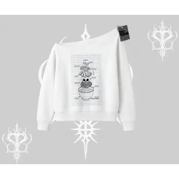 Kayık Yaka Sweatshirt Noodle Theory Hand Drawn Concept