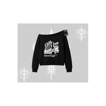 Kayık Yaka Sweatshirt Skull Impact Bone Chilling Street Icon