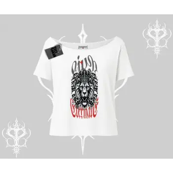 Kayık Yaka Tshirt Crowned Lion Rock Authority Myth