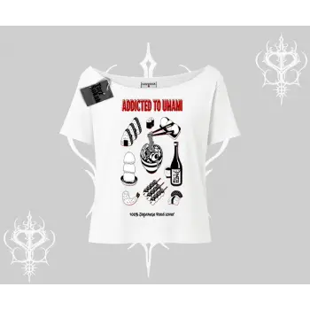 Kayık Yaka Tshirt Japon Mutfağı Umami Temalı Baskılı