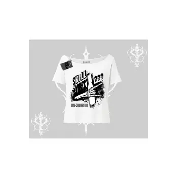 Kayık Yaka Tshirt Skull Impact Bone Chilling Street Icon