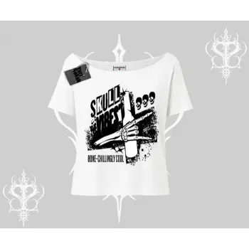 Kayık Yaka Tshirt Skull Impact Bone Chilling Street Icon