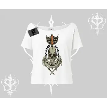 Kayık Yaka Tshirt Sword Knight Skull Impossible Street Creed