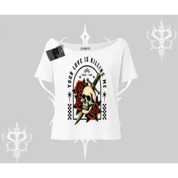 Kayık Yaka Tshirt Your Love Is Killing Me Dead Romance