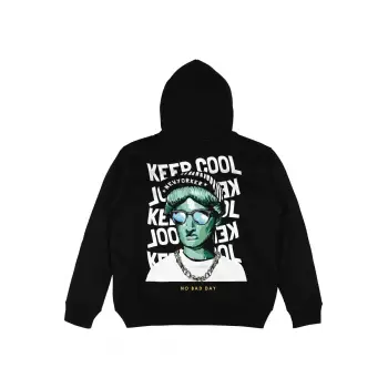 Keep Cool Siyah Oversize Unisex Kapüşonlu Sweatshirt Hoodie