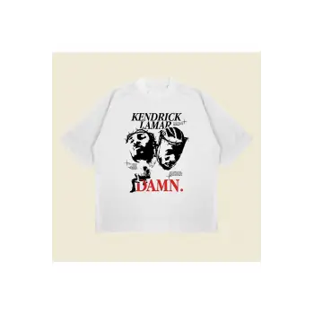 Kendrick Lamar Baskılı Oversize Unisex Pamuklu Nefes Alan Kalın Kumaşlı