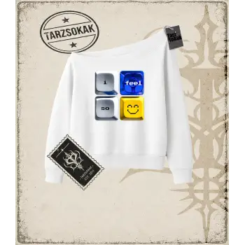 KEYBOARD Kadın Kayık Yaka Sweatshirt