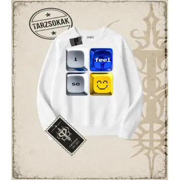 KEYBOARD Oversize Unisex Bisiklet Yaka Sweatshirt