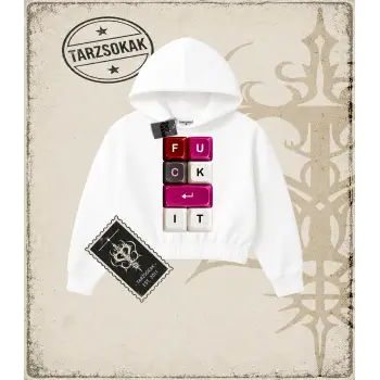 KEYCAP   Kadın Crop Kapşonlu Sweatshirt