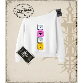 KEYCAP   Kadın Kayık Yaka Sweatshirt