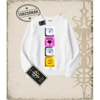 KEYCAP   Oversize Unisex Bisiklet Yaka Sweatshirt