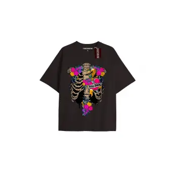 Kiraz Baskılı Oversize Kalıp Unisex T-shirt