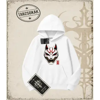 KITSUNE Oversize Unisex Kapşonlu Sweatshirt