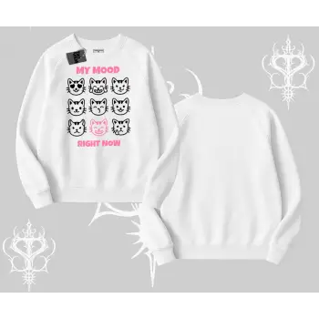 Kitti Sweet Mini Logo Baskılı Kayık Yaka Sweatshirt