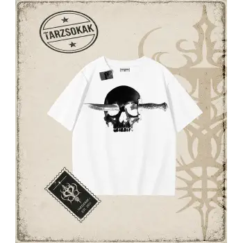 KNIFE SKULL Oversize Unisex Tişört
