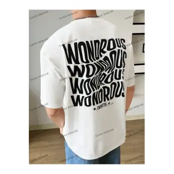 KOD Trend Hypemode Erkek Loose-Fit Letter Grafik Örme Tişört