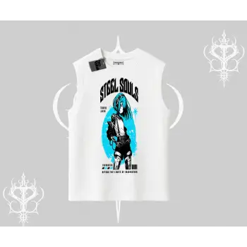 Kolsuz Tshirt Anime Cyberpunk Kız Baskılı