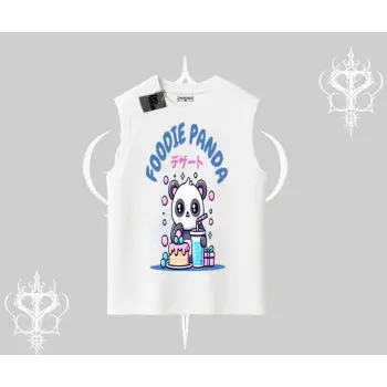 Kolsuz Tshirt Foodie Panda Tatlı ve Sevimli Panda Baskılı