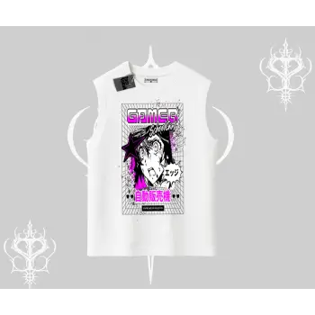 Kolsuz Tshirt Games Schoolgirl Anime Baskılı