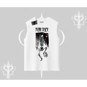 Kolsuz Tshirt Punk Rock Chaos Skeleton Riot